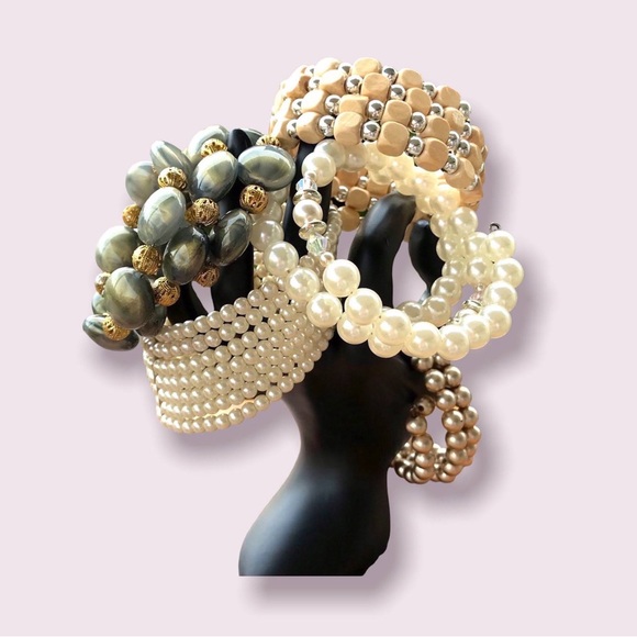 Vintage Jewelry Pearl Costume Bracelets Lot - Picture 2 of 11